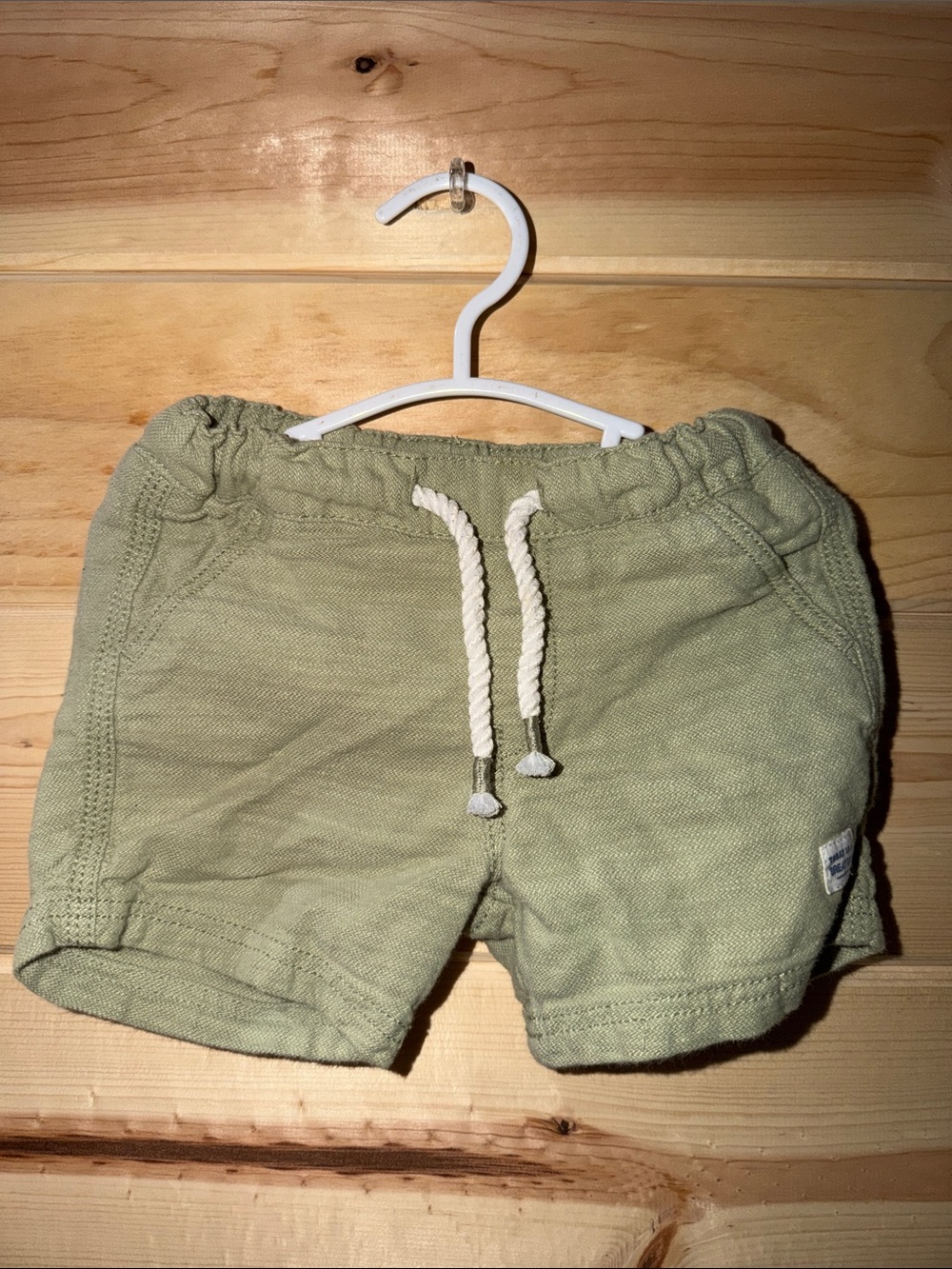 H&M Light Olive Drawstring Knit Shorts